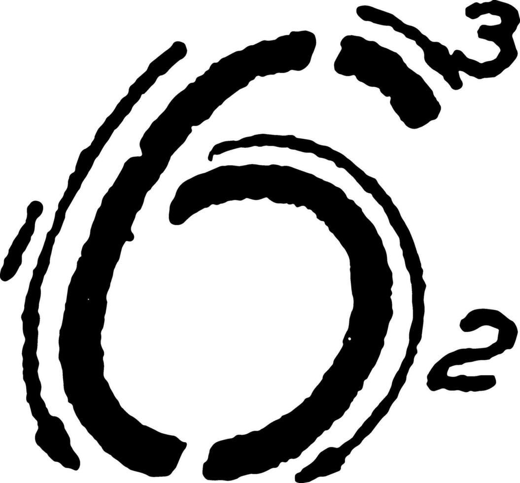 Inclined Capital Number 6 vintage illustration. vector