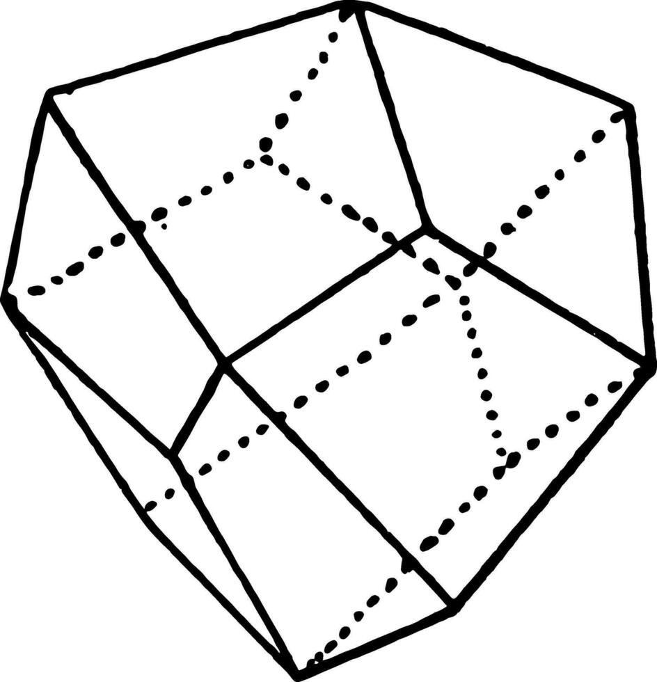 Deltohedron vintage illustration. vector