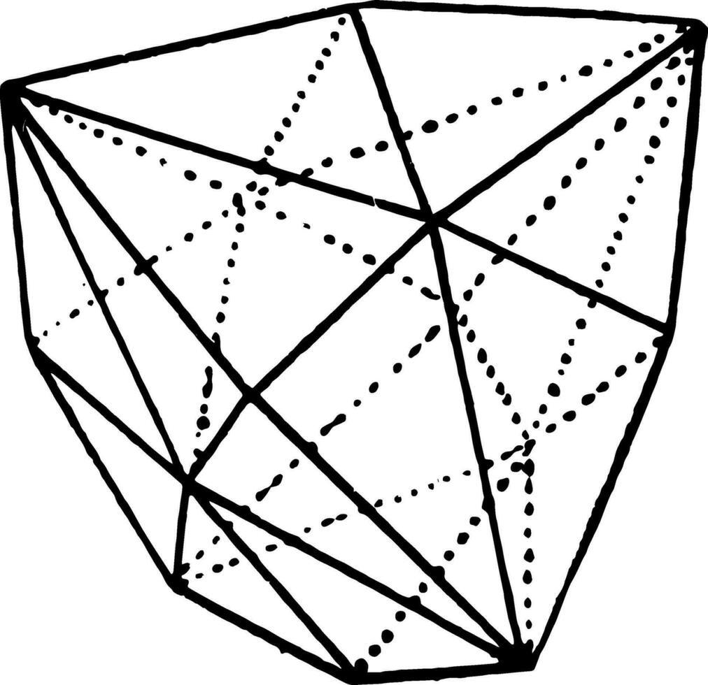 Hexoctahedron vintage illustration. vector