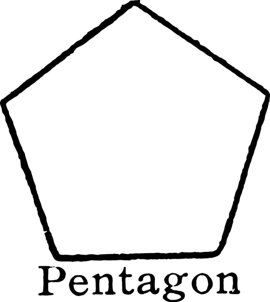 Pentagon vintage illustration. vector
