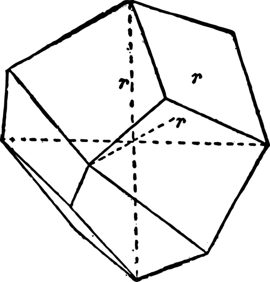 Deltohedron vintage illustration. vector
