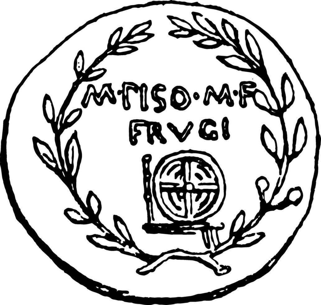Coin of Piso vintage illustration. vector