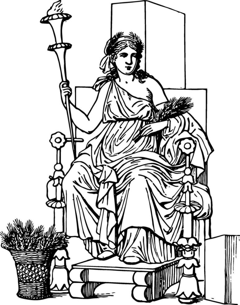 Ceres, vintage illustration. vector