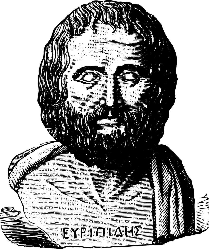 Euripides, vintage illustration. vector