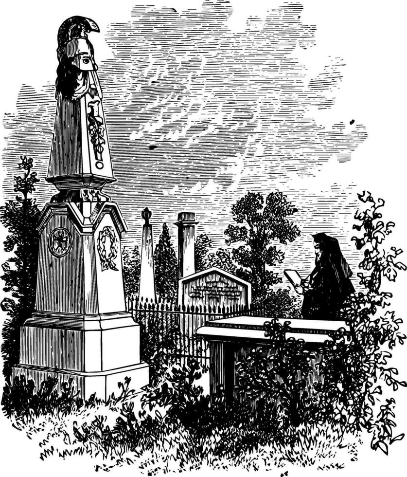 Macomb's Monument vintage illustration vector
