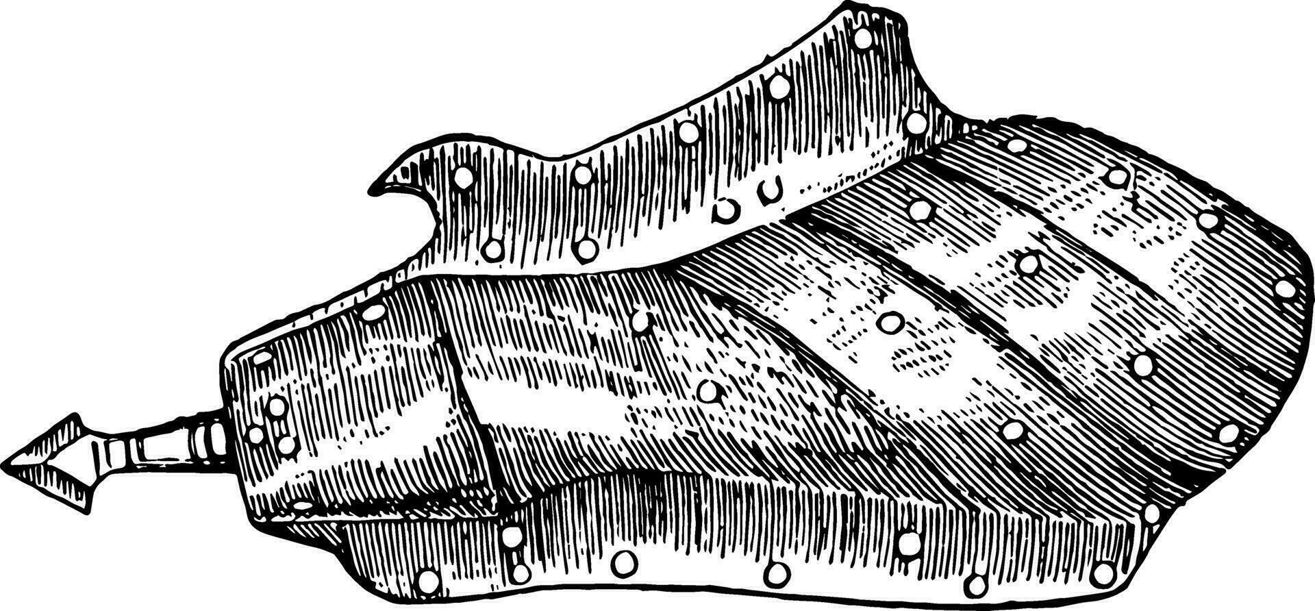 Glove Shield, vintage illustration. vector