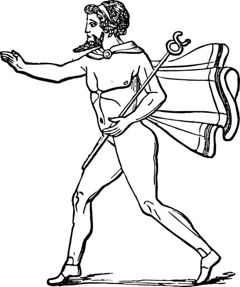Caduceus vintage illustration. vector