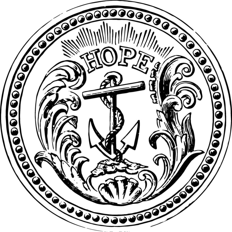 Rhode Island seal vintage illustration vector
