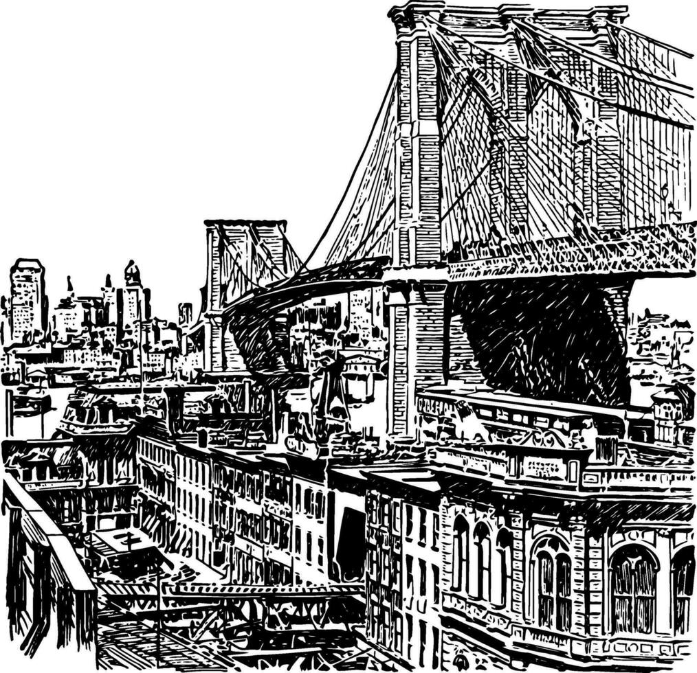 brooklyn puente Clásico ilustración vector
