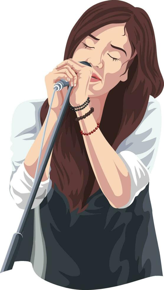 Vector of woman singing.