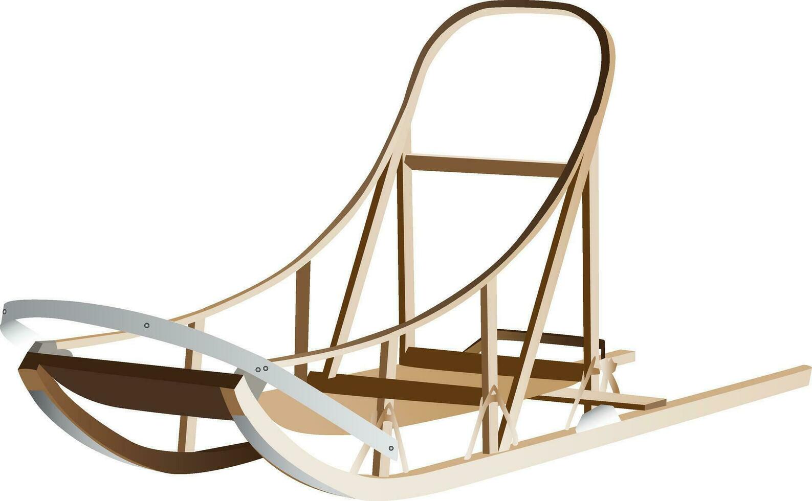 Wooden Dog Sleigh vector