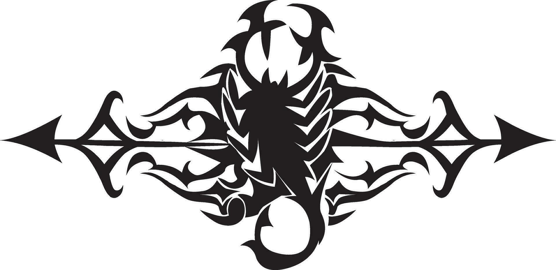 Scorpion tattoo design, vintage engraving. vector