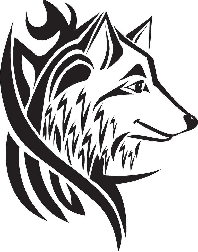 tatuaje diseño lobo cabeza, Clásico grabado. vector