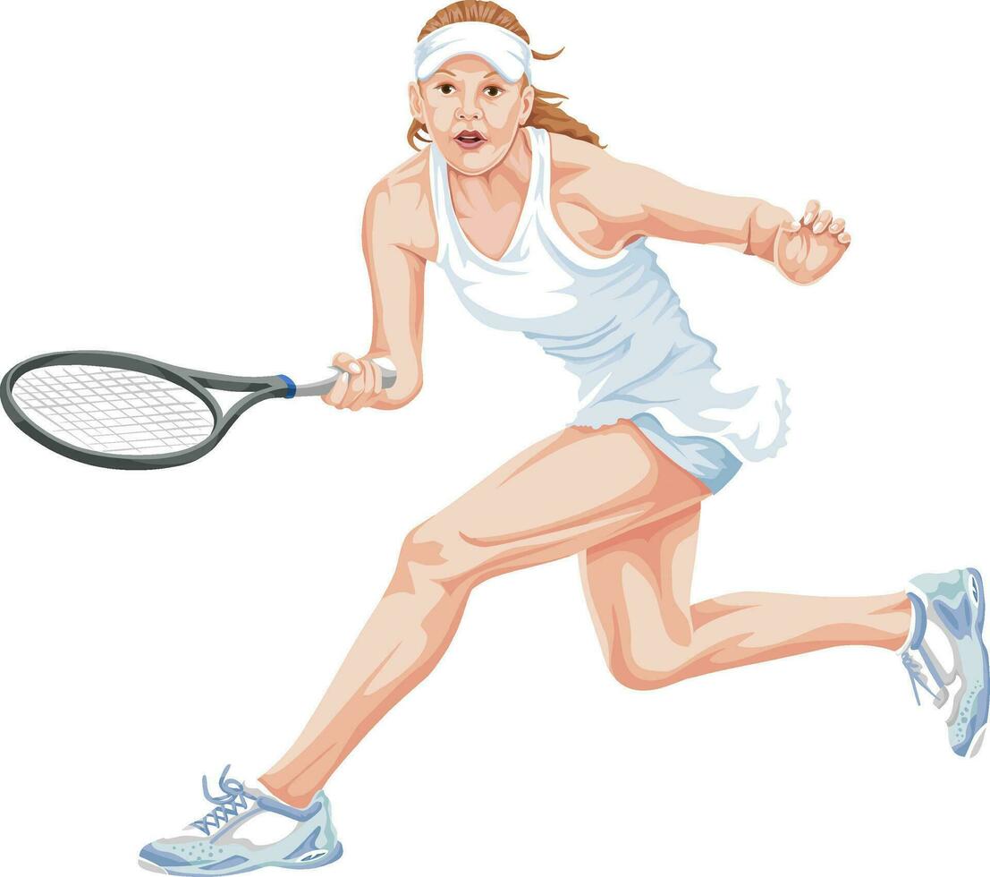 Vector of tennis player in action.