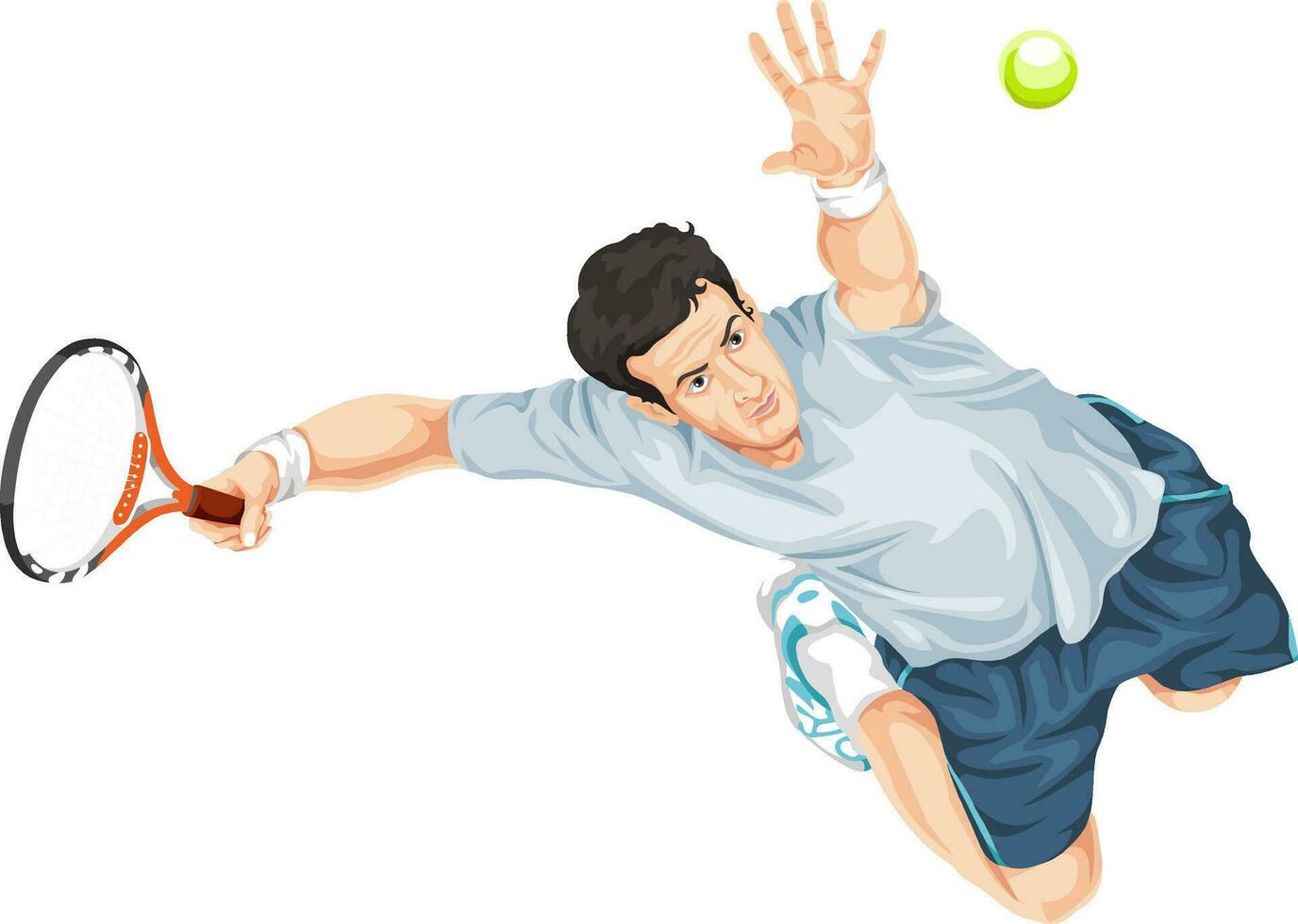 Vector of tennis player in action.