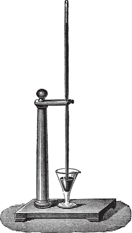 The demonstration of Barometer vintage engraving vector