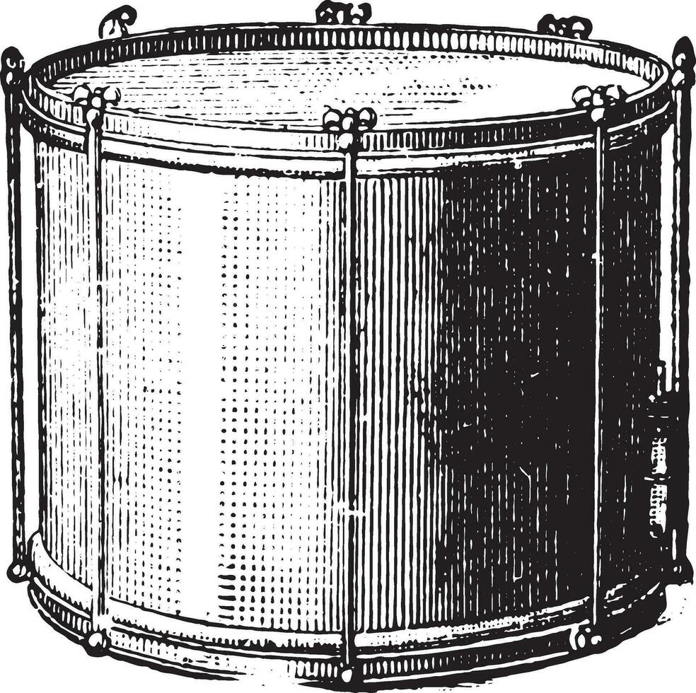 trampa tambor varillas, Clásico grabado. vector
