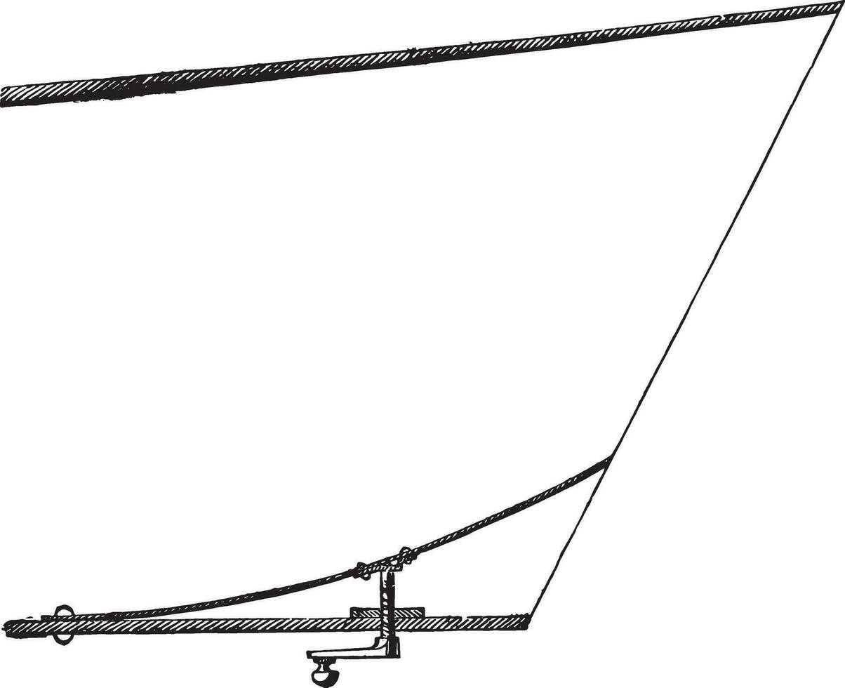 Detail of a nozzle showing the operation of the setter range Y, vintage engraving. vector