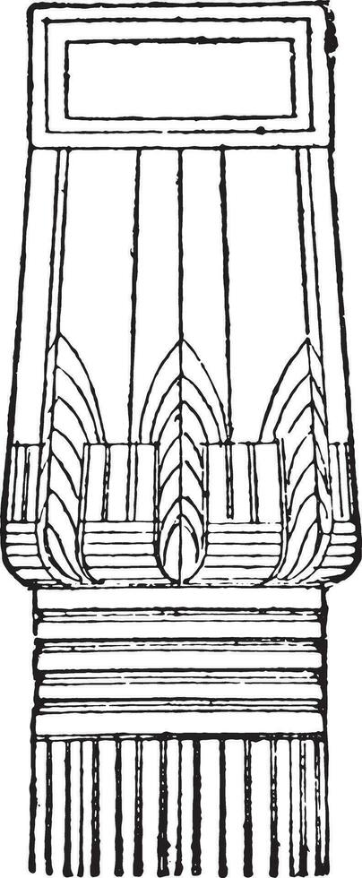 Egyptian capital, vintage engraving. vector