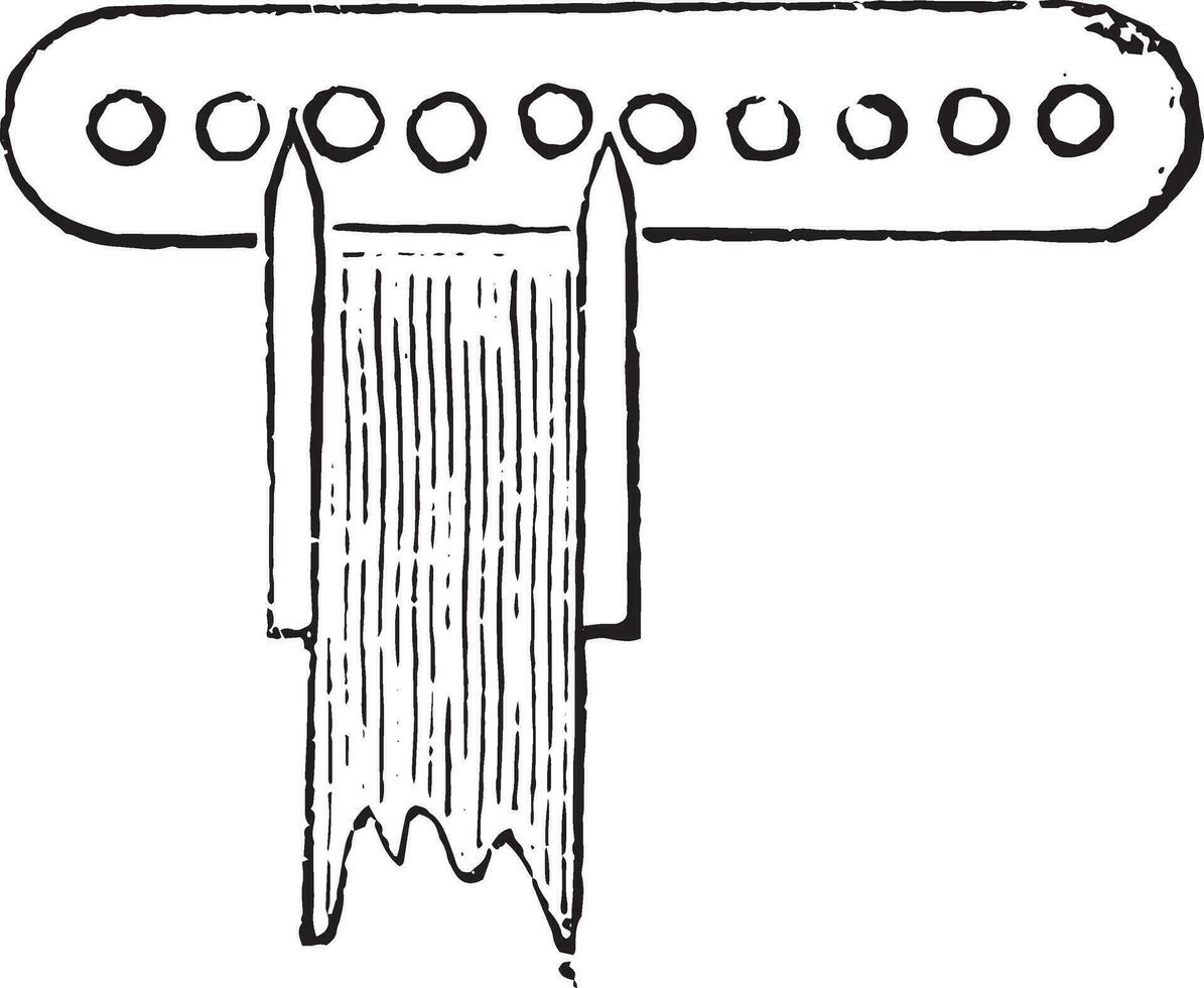 Controller has a single row of holes, vintage engraving. vector