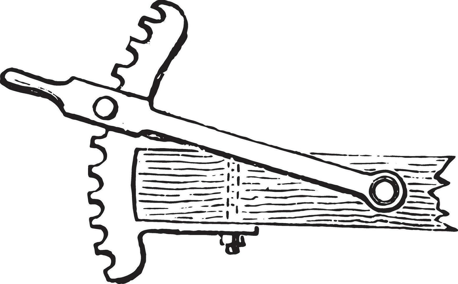 Circular notches regulator for width, vintage engraving. vector
