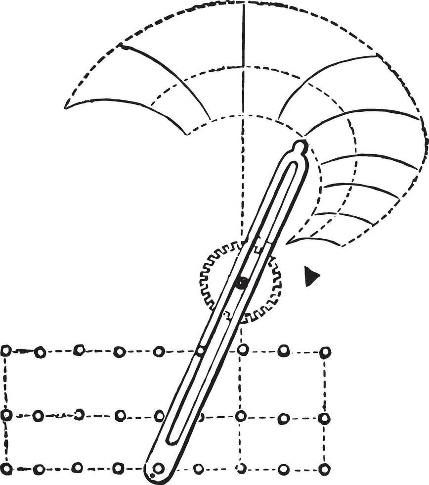 Guide theory necessary to dial regulator, vintage engraving. vector