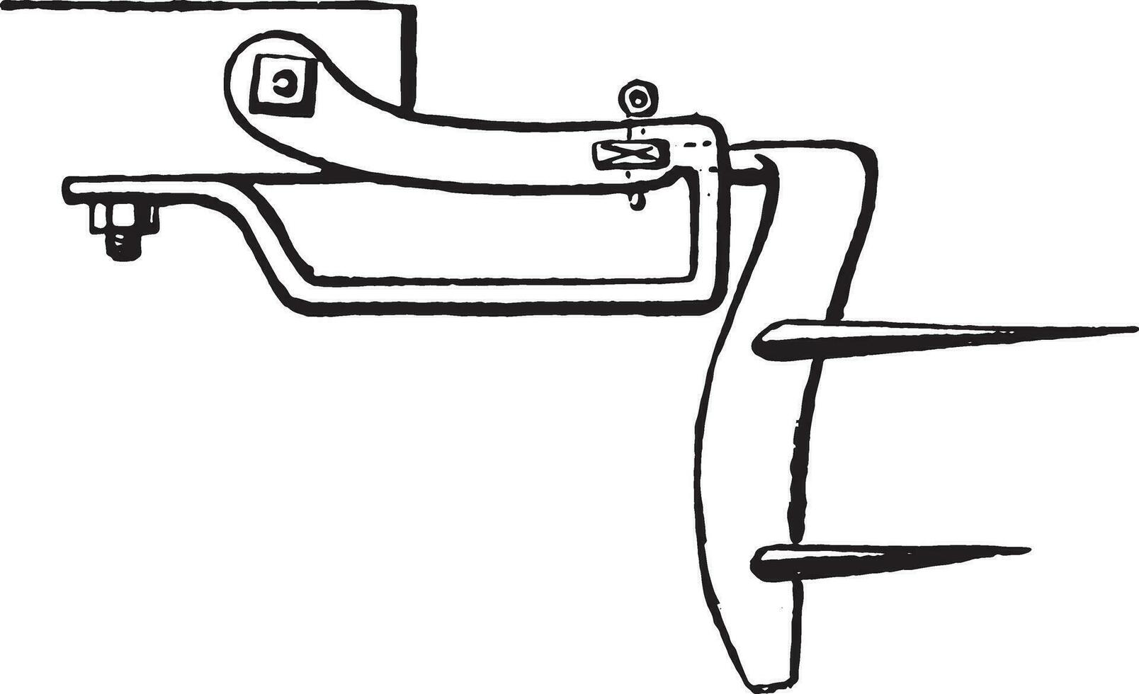 Plan a subsoiler blade, vintage engraving. vector