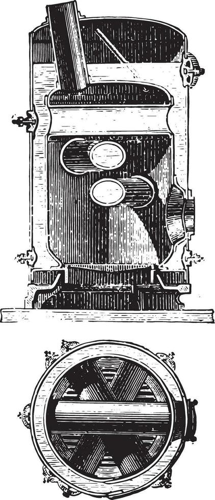 Boiler distillers crossed, vintage engraving. vector