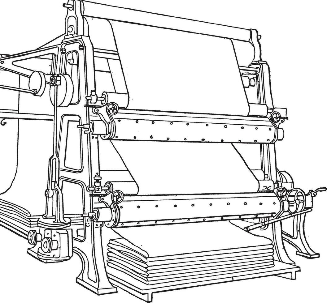 Gas grilling machine, vintage engraving. vector