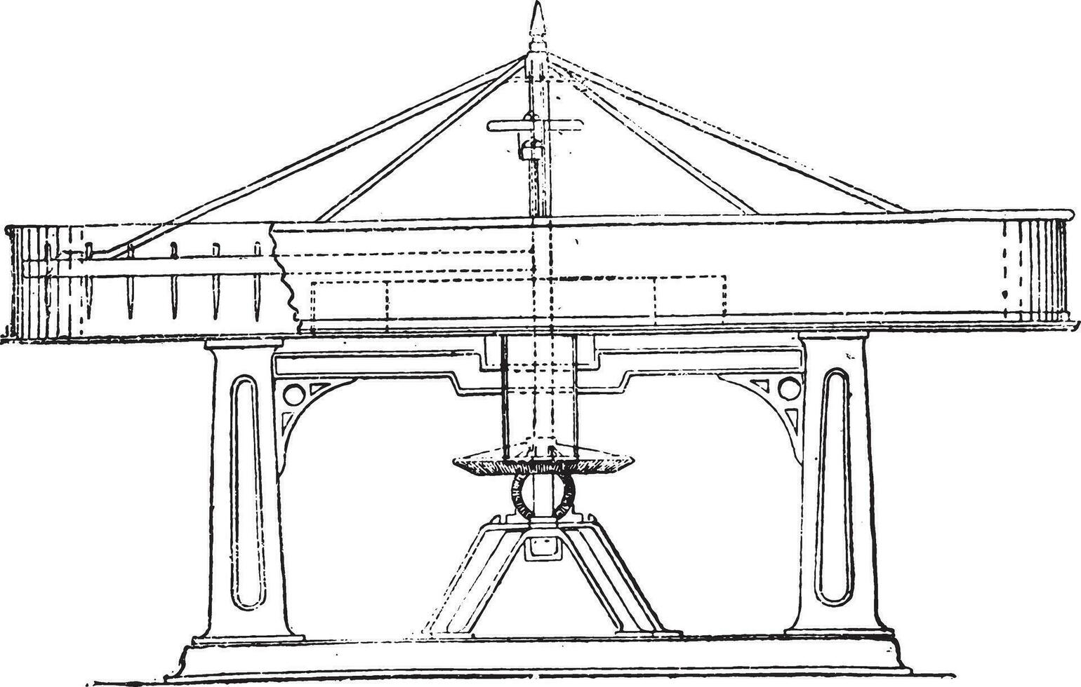 Lantern acetylene, vintage engraving. vector
