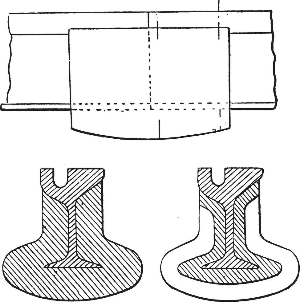 Joint, Falk system, vintage engraving. vector