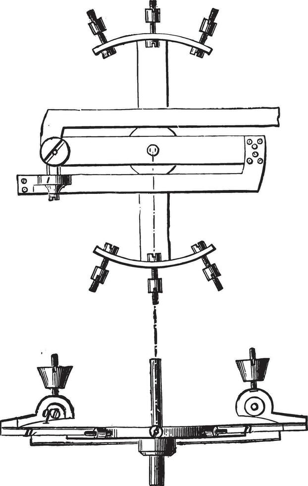 Chronometer balance correcting the error extreme temperatures, vintage engraving. vector