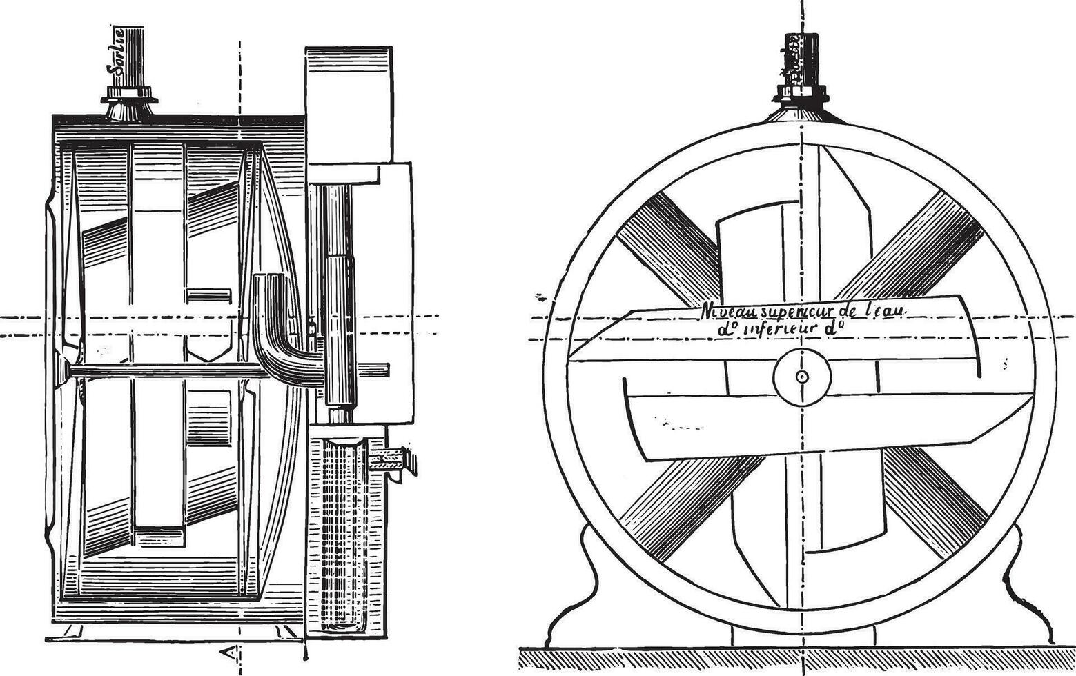 Gas meter, invariable measure, vintage engraving. vector