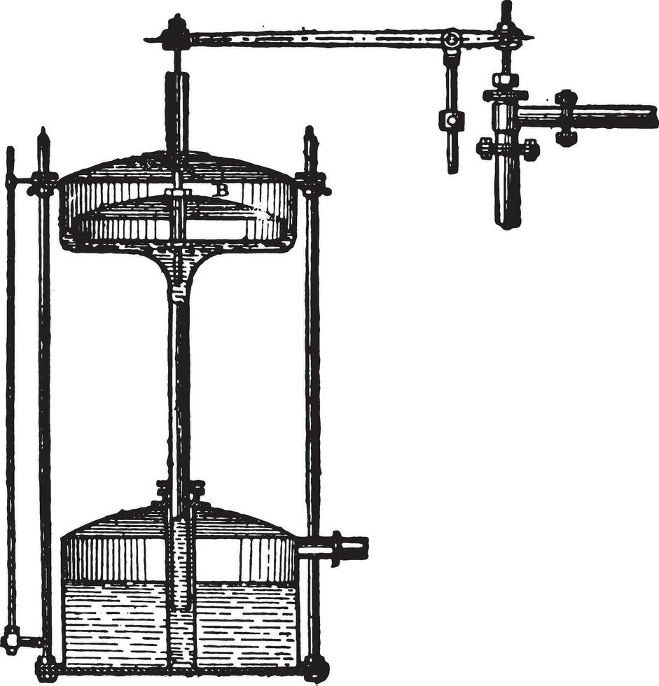 Details of the regulator, vintage engraving. vector