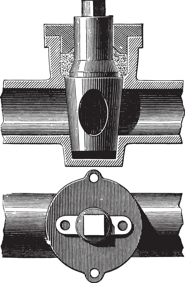 llave de cierre, Clásico grabado. vector