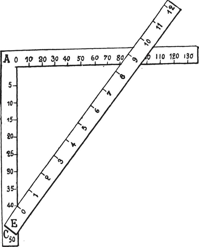 Determining the number of croisures, by making use of different units, vintage engraving. vector