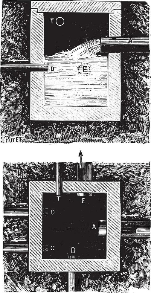 Masonry sharing room, vintage engraving. vector