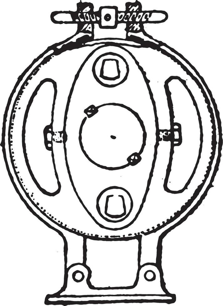 View of the clutch and brake meal, vintage engraving. vector