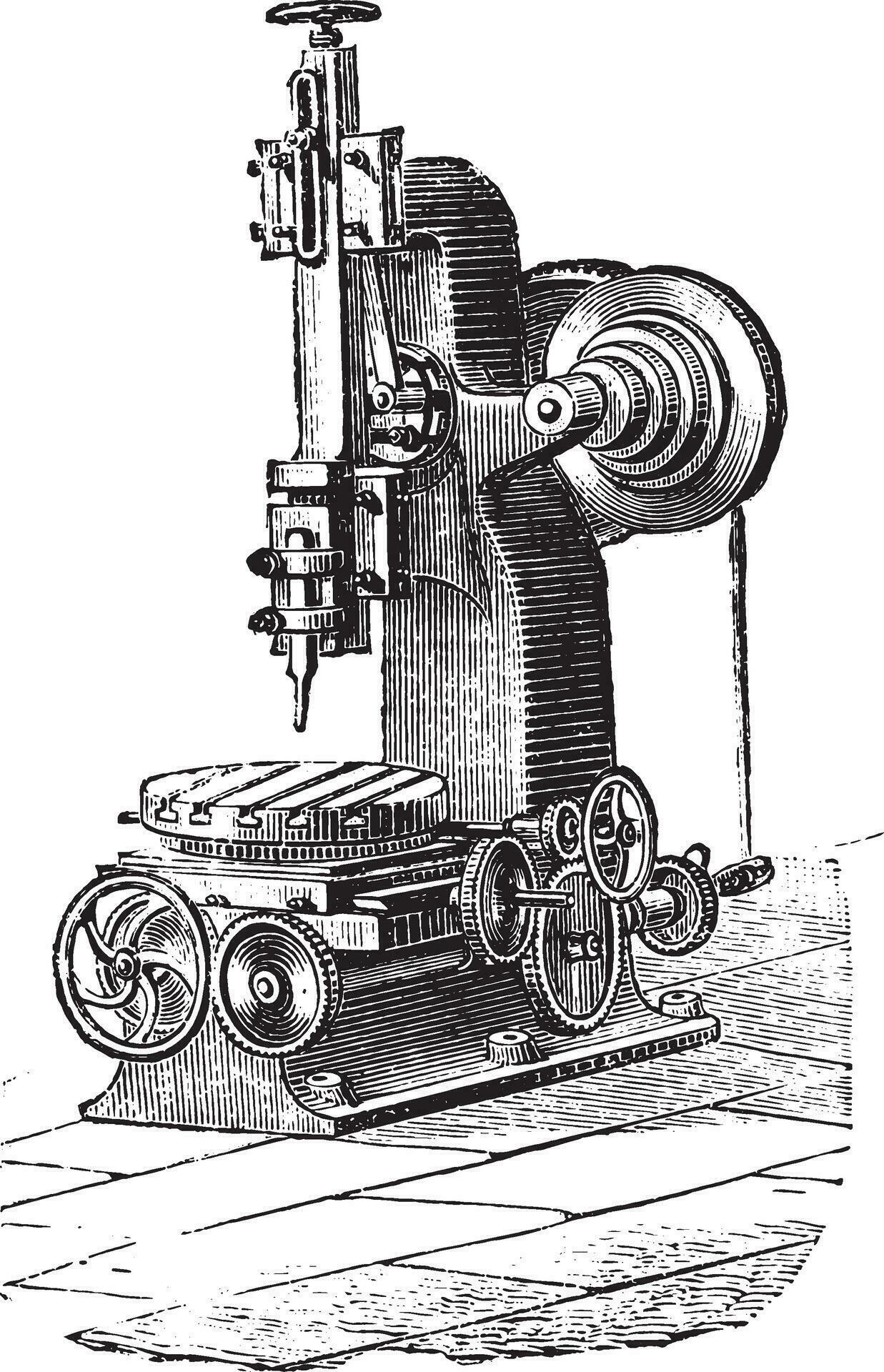 Slotting machine, vintage engraving. 35074571 Vector Art at Vecteezy