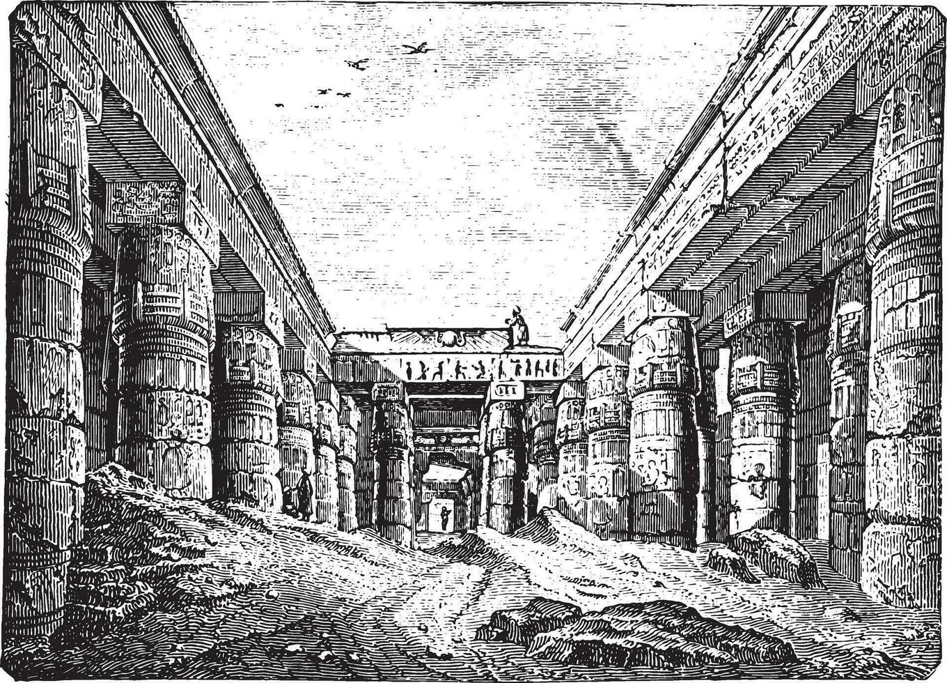 Temple of Karnak Luxor first short, built by Ramses III. vector