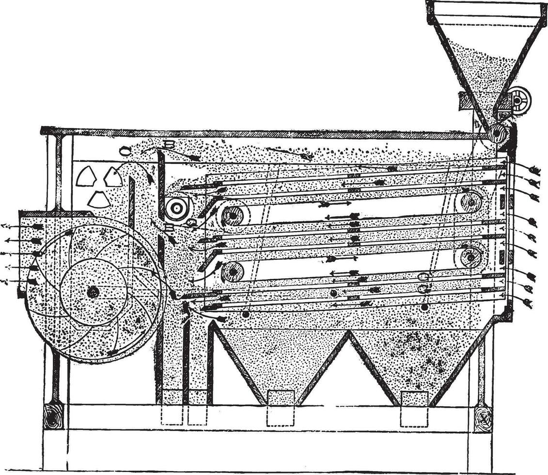 Ripping the universal purifier, vintage engraving. vector