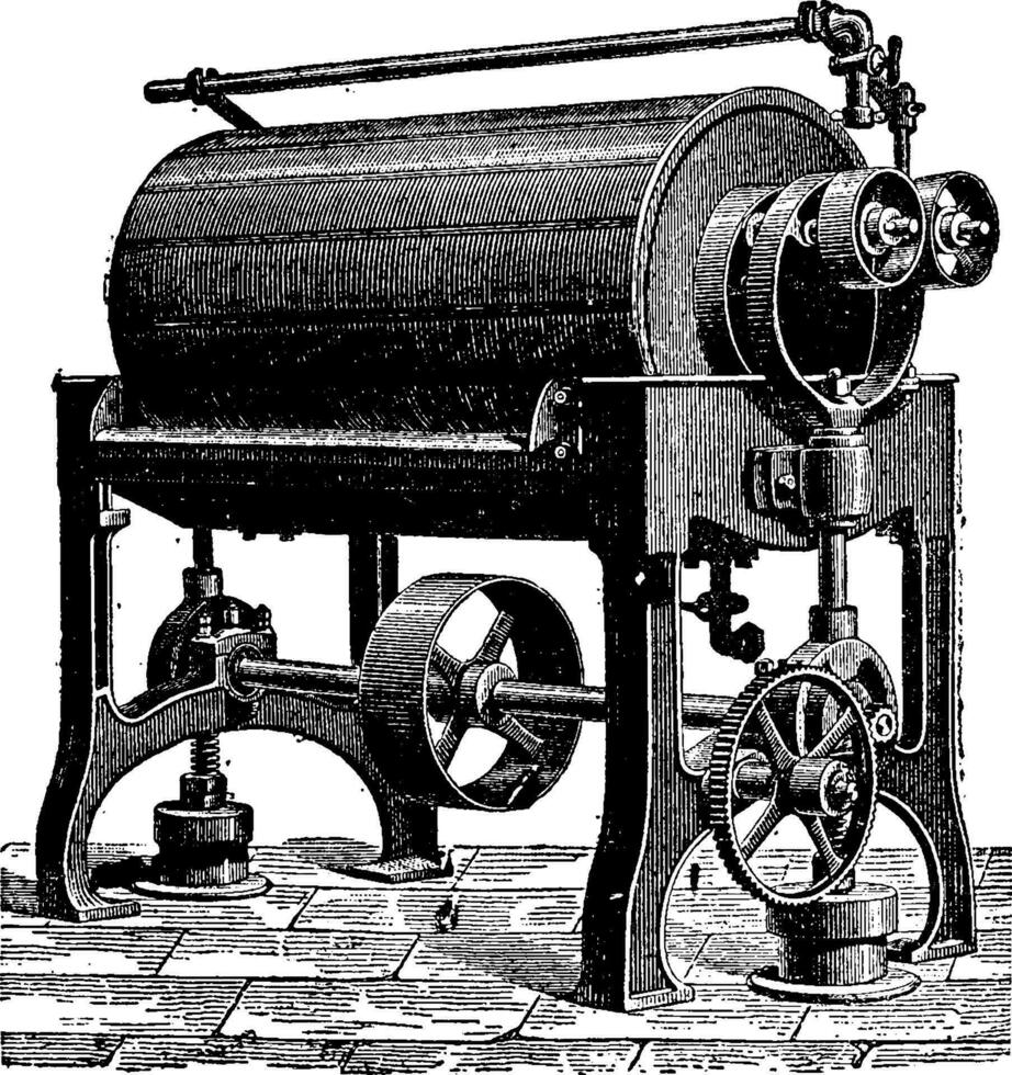 Turning or rotary purifier, vintage engraving. vector