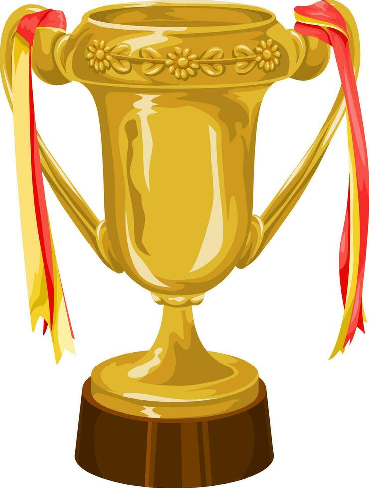 Vector of trophy with ribbon.
