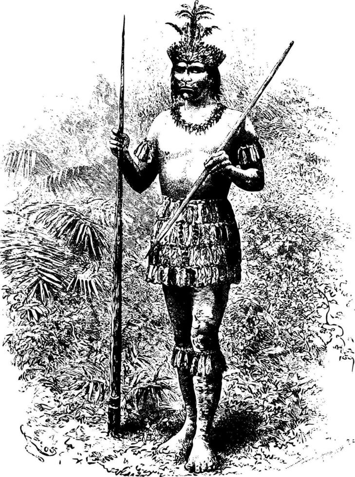 Coreguaje Indian of Amazonas Brazil vintage engraving 35075023 Vector
