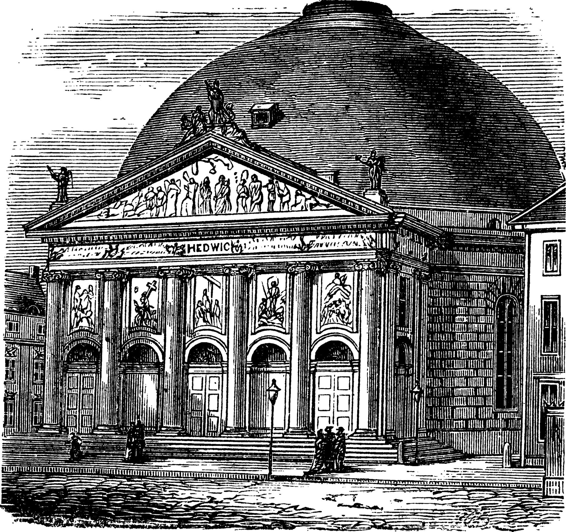 Saint Hedwig Cathedral vintage engraving 35075096 Vector Art at Vecteezy