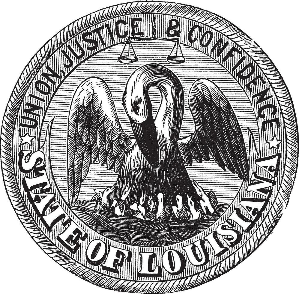 Great Seal of the State of Louisiana USA vintage engraving vector