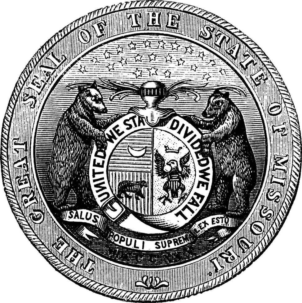 Seal of the State of Missouri, vintage engraving vector
