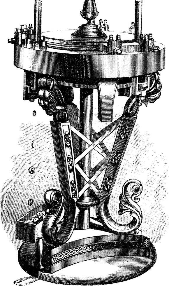 Machine reel, vintage engraving. vector