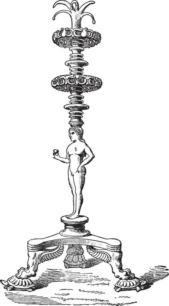 candelabro, Clásico grabado. vector