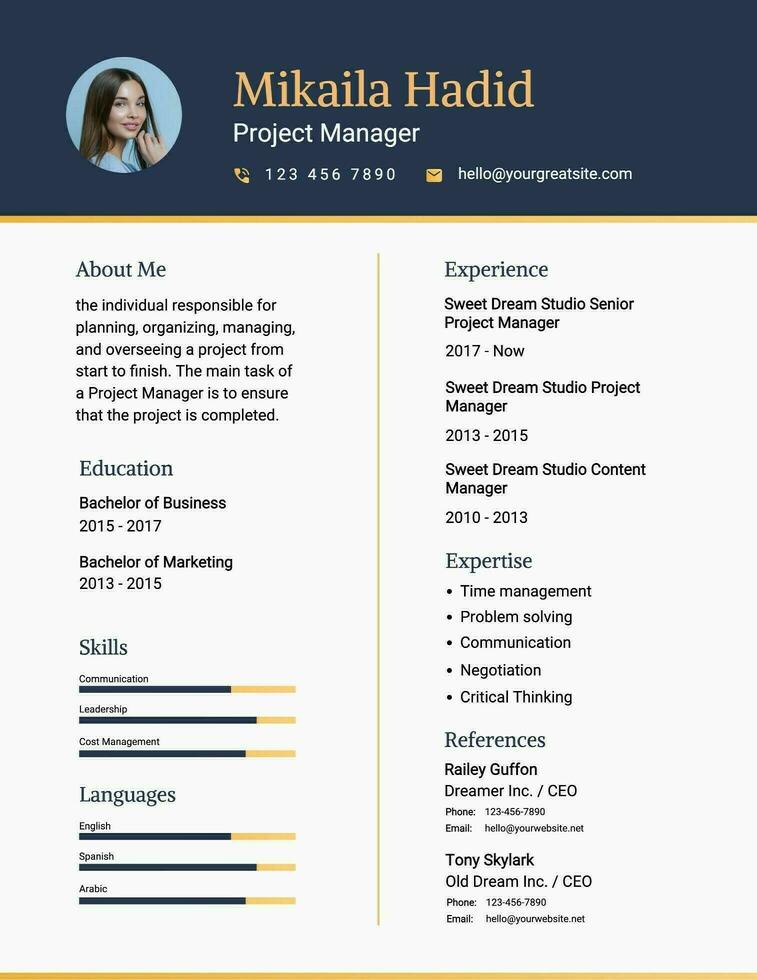 Blue Corporate Minimalist Resume template